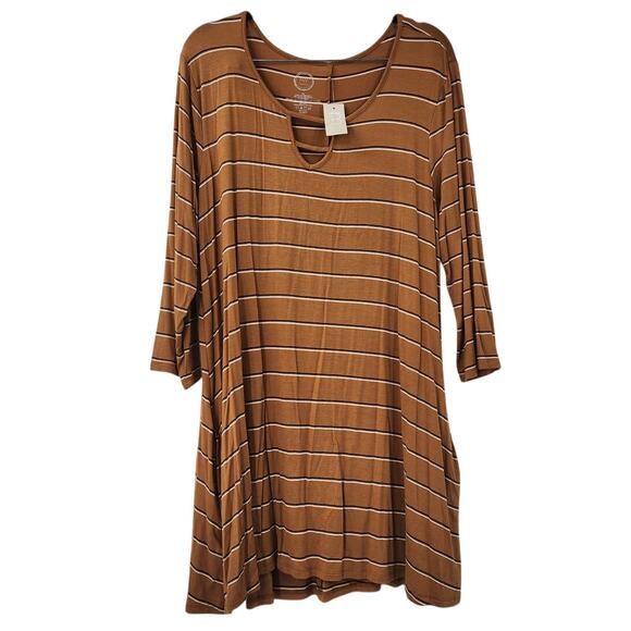 24/7 MAURICES Striped Long Sleeve Tunic Top Womens Size XL Extra Large *NWT - Picture 1 of 3
